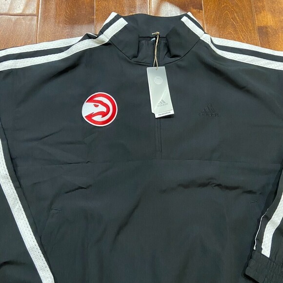 Adidas Atlanta Hawks NWT Club Member Windbreaker Pullover Jacket Men's Large - Picture 3 of 7